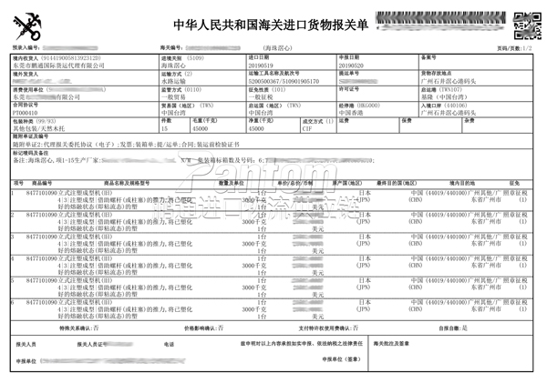 注塑机报关单1 注塑机报关单1